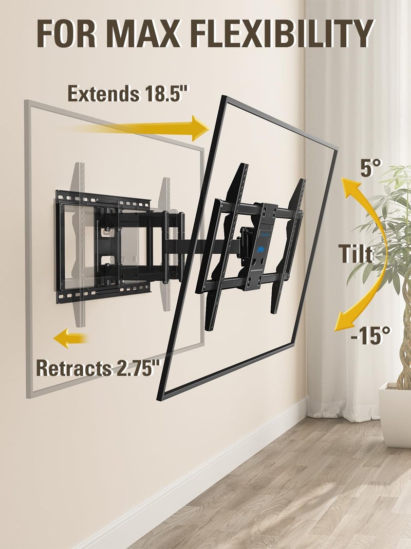 Mounting Dream TV Wall Mount TV Bracket for Most 42-90 Inch TV, Pre-Assembled Full Motion TV Mount with Articulating Arms, Max VESA 800x400mm 132 lbs. Loading, Fits 16", 18", 24" Studs, MD2298-XL - Image 3